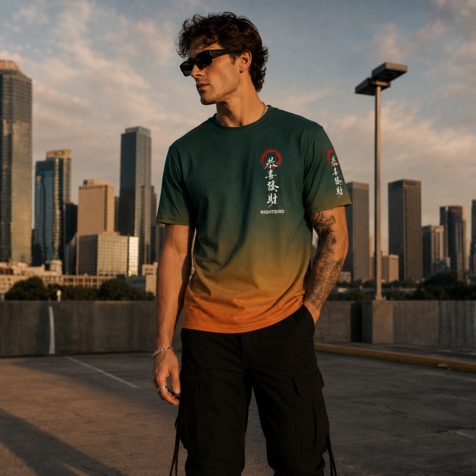 Nightbird Tee in Verdant Ember