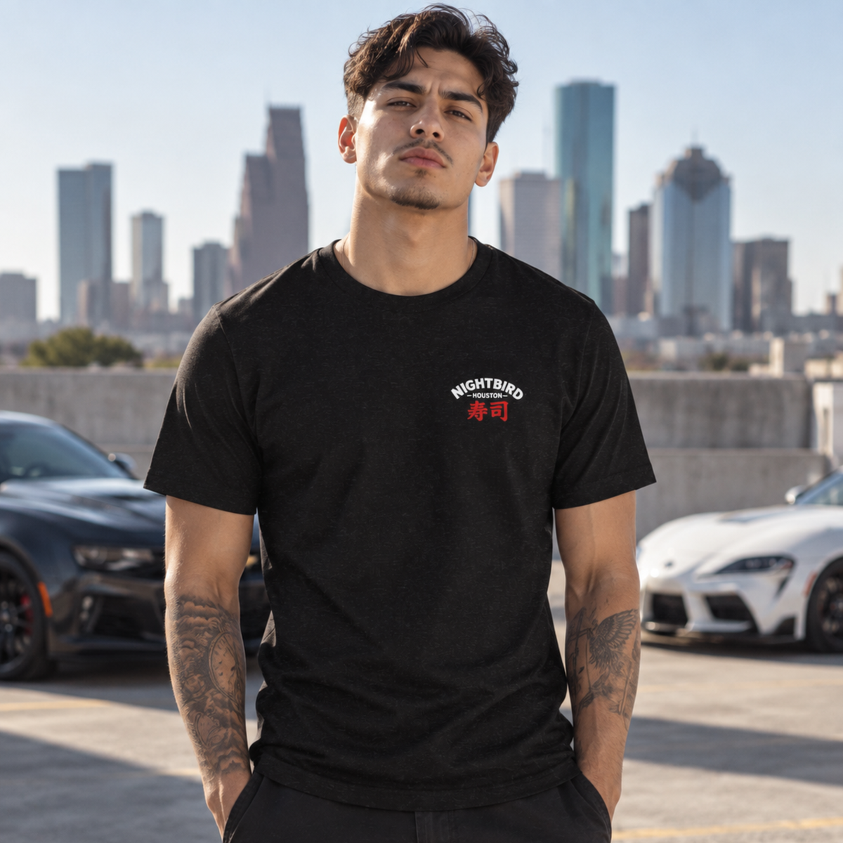 The Nightbird Haircuts & Chill Tee - Black