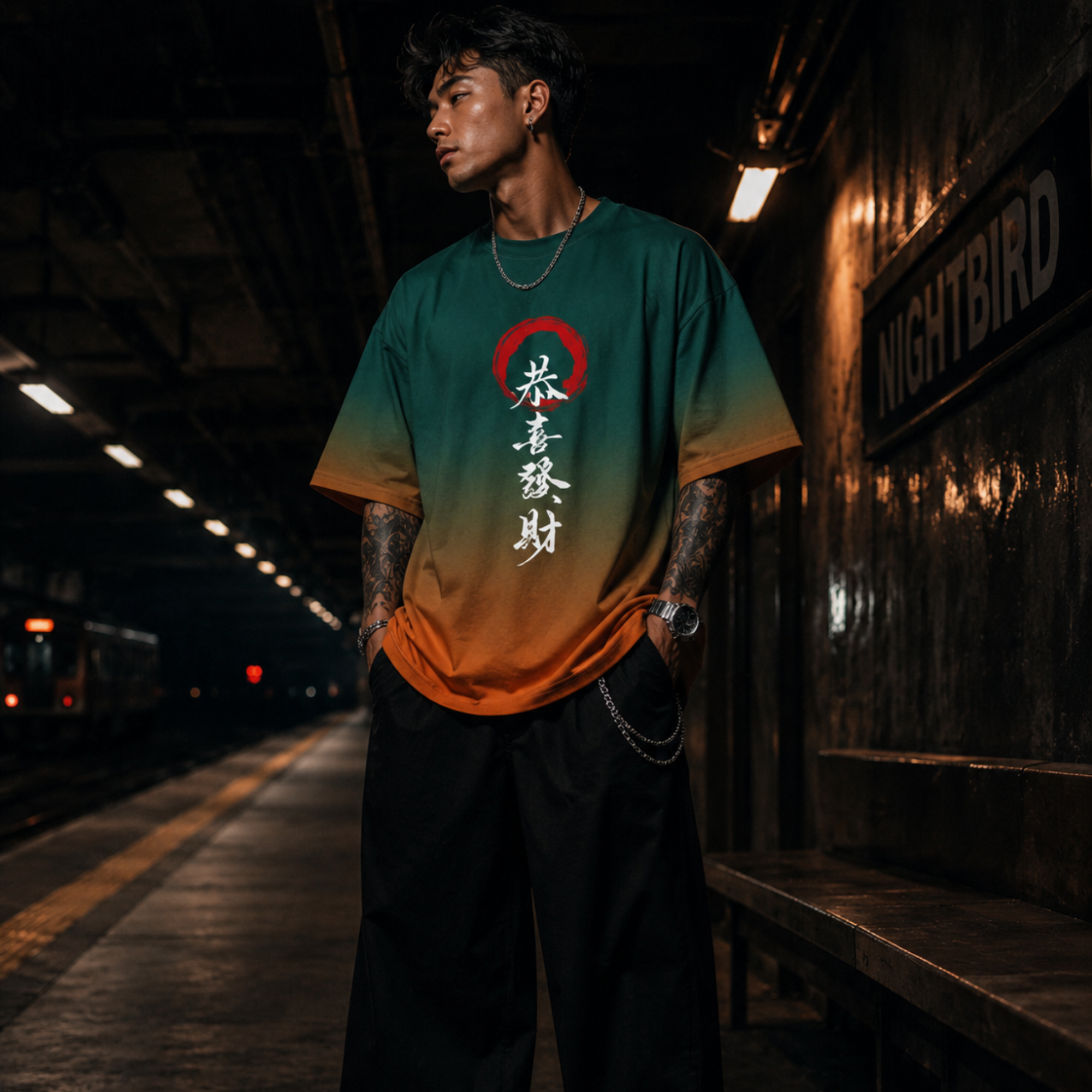 Oversized Tee in Verdant Ember