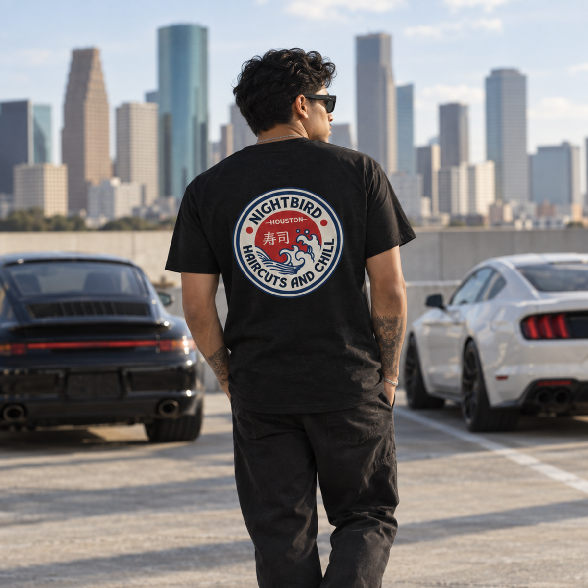 The Nightbird Haircuts & Chill Tee - Black