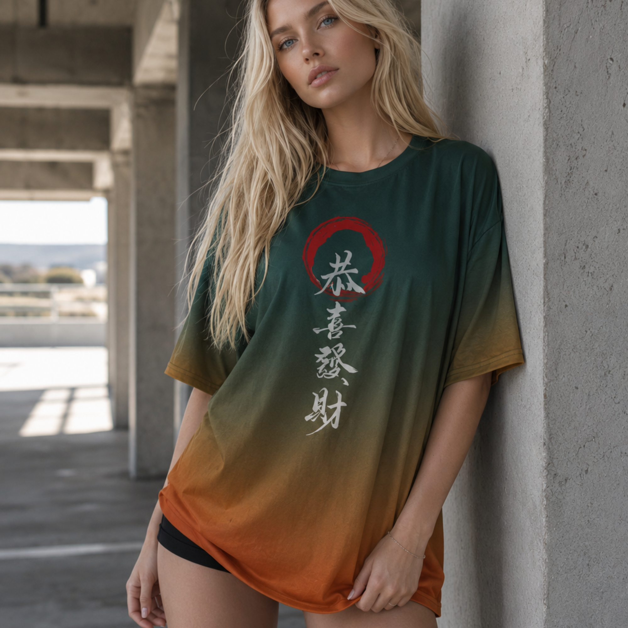 Oversized Tee in Verdant Ember