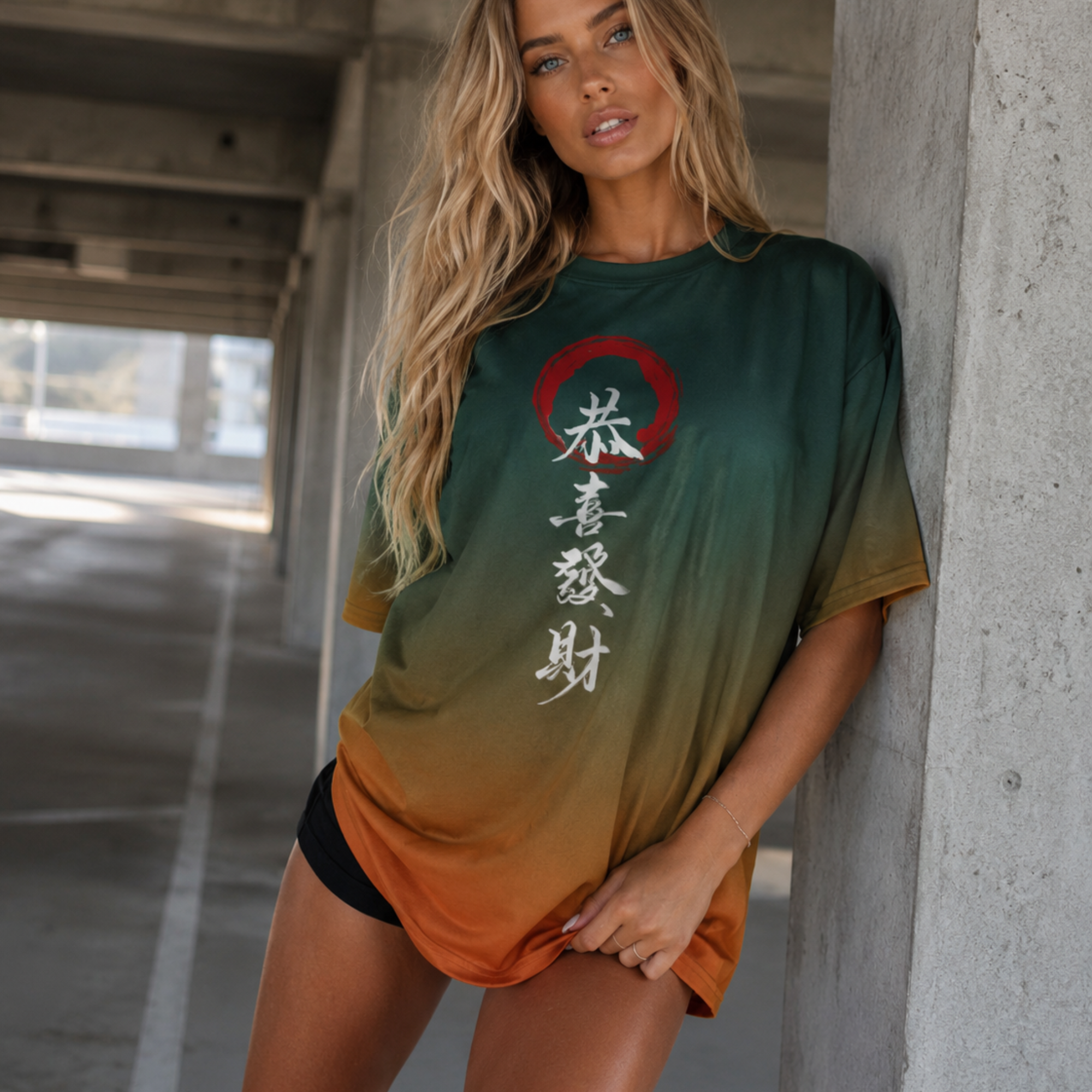 Oversized Tee in Verdant Ember