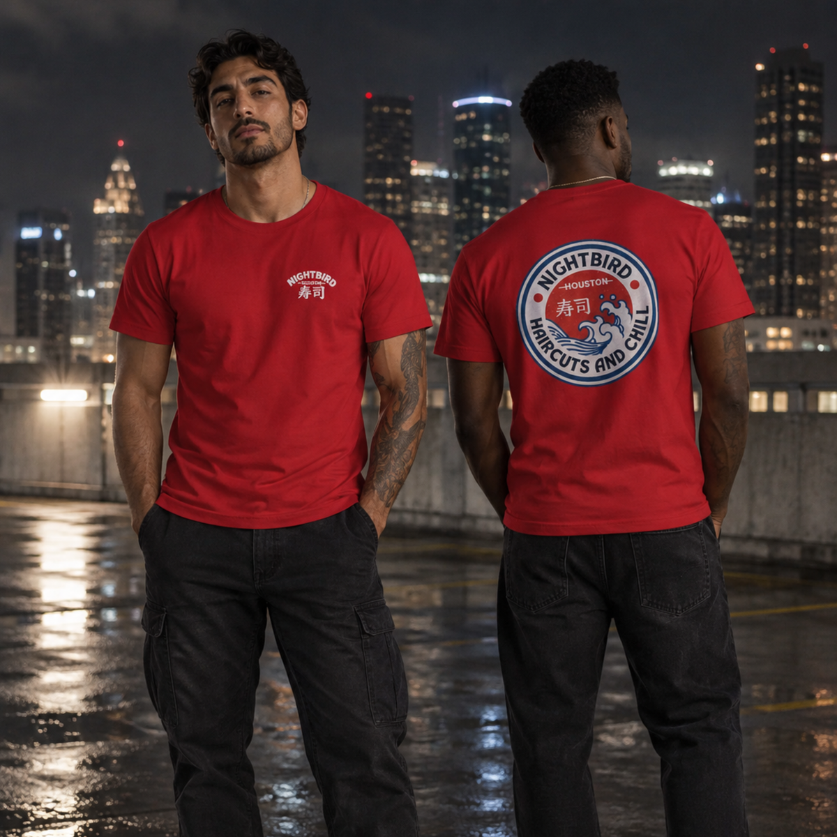The Nightbird Haircuts & Chill Tee - Red