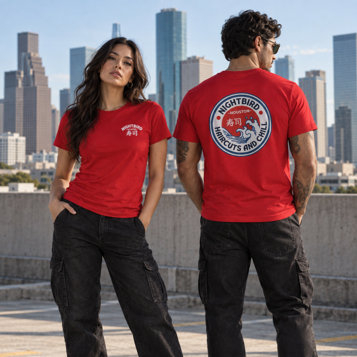 The Nightbird Haircuts & Chill Tee - Red