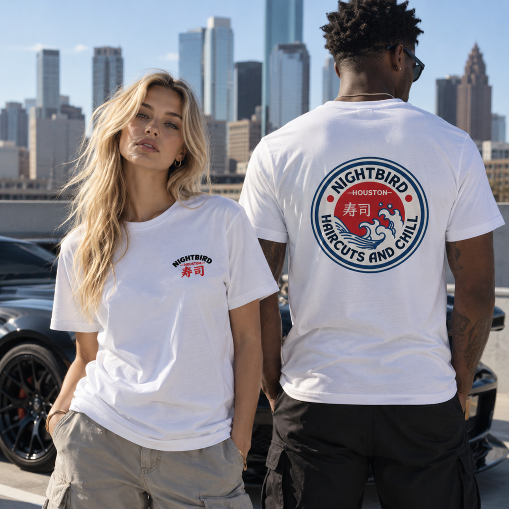 The Nightbird Haircuts & Chill Tee - White