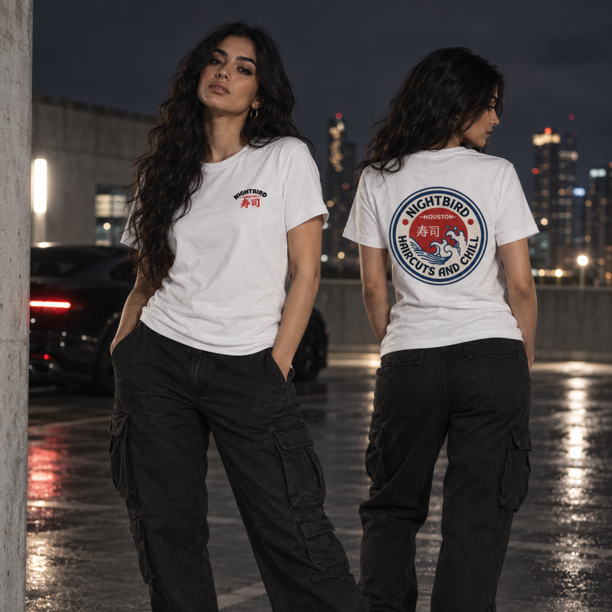 The Nightbird Haircuts & Chill Tee - White