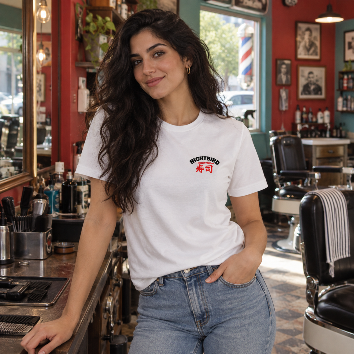 The Nightbird Haircuts & Chill Tee - White