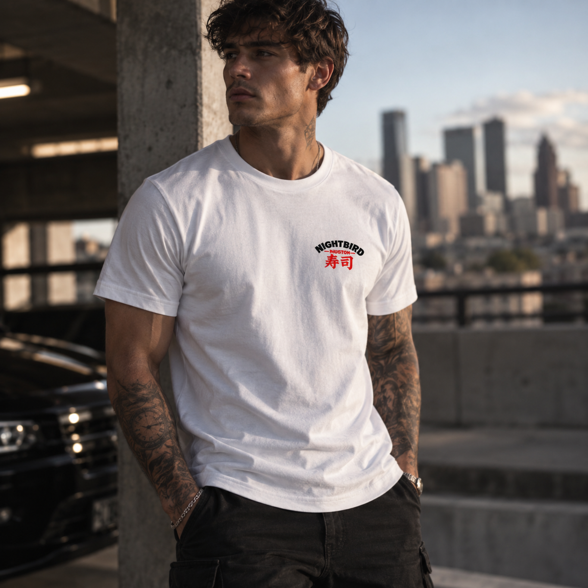The Nightbird Haircuts & Chill Tee - White