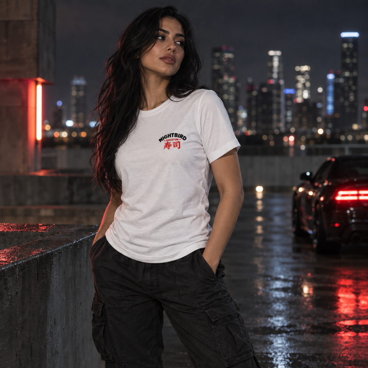 The Nightbird Haircuts & Chill Tee - White