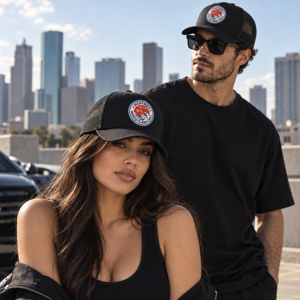 The Nightbird Haircuts & Chill Trucker Cap