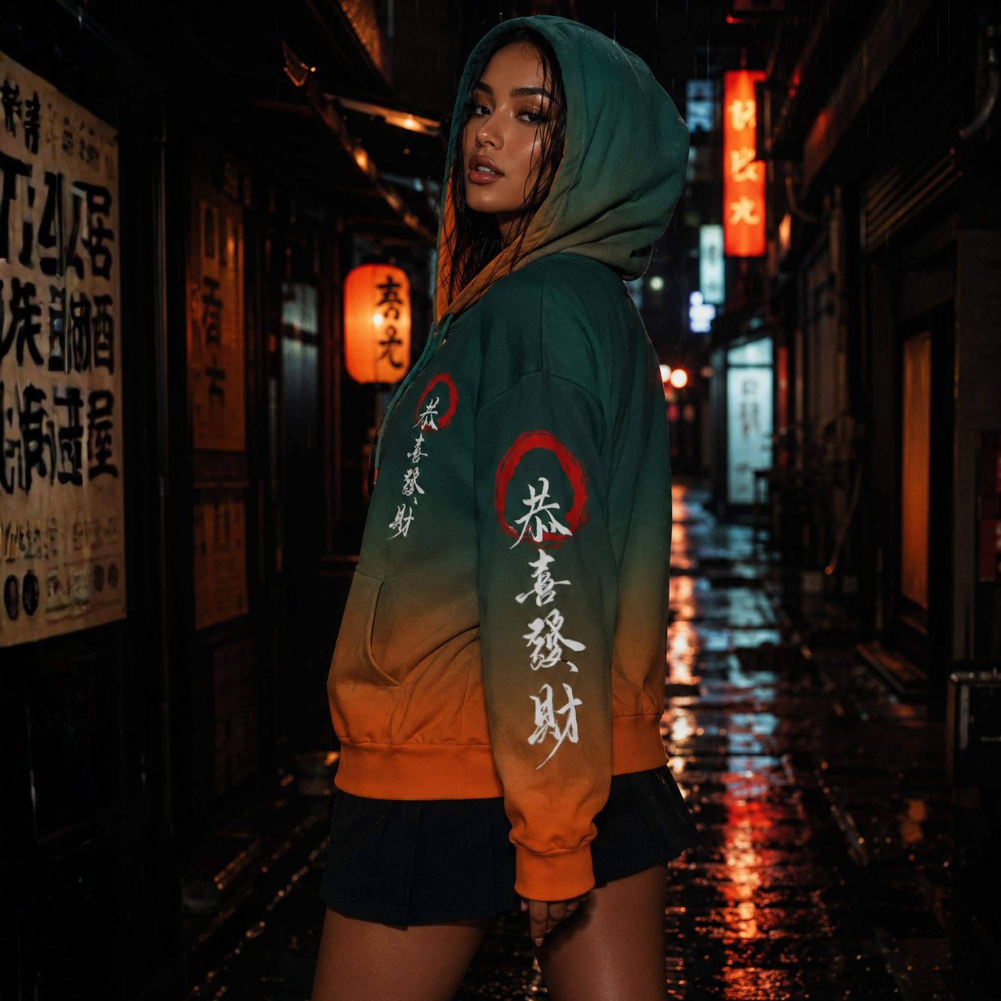 Kanji Hoodie in Verdant Ember