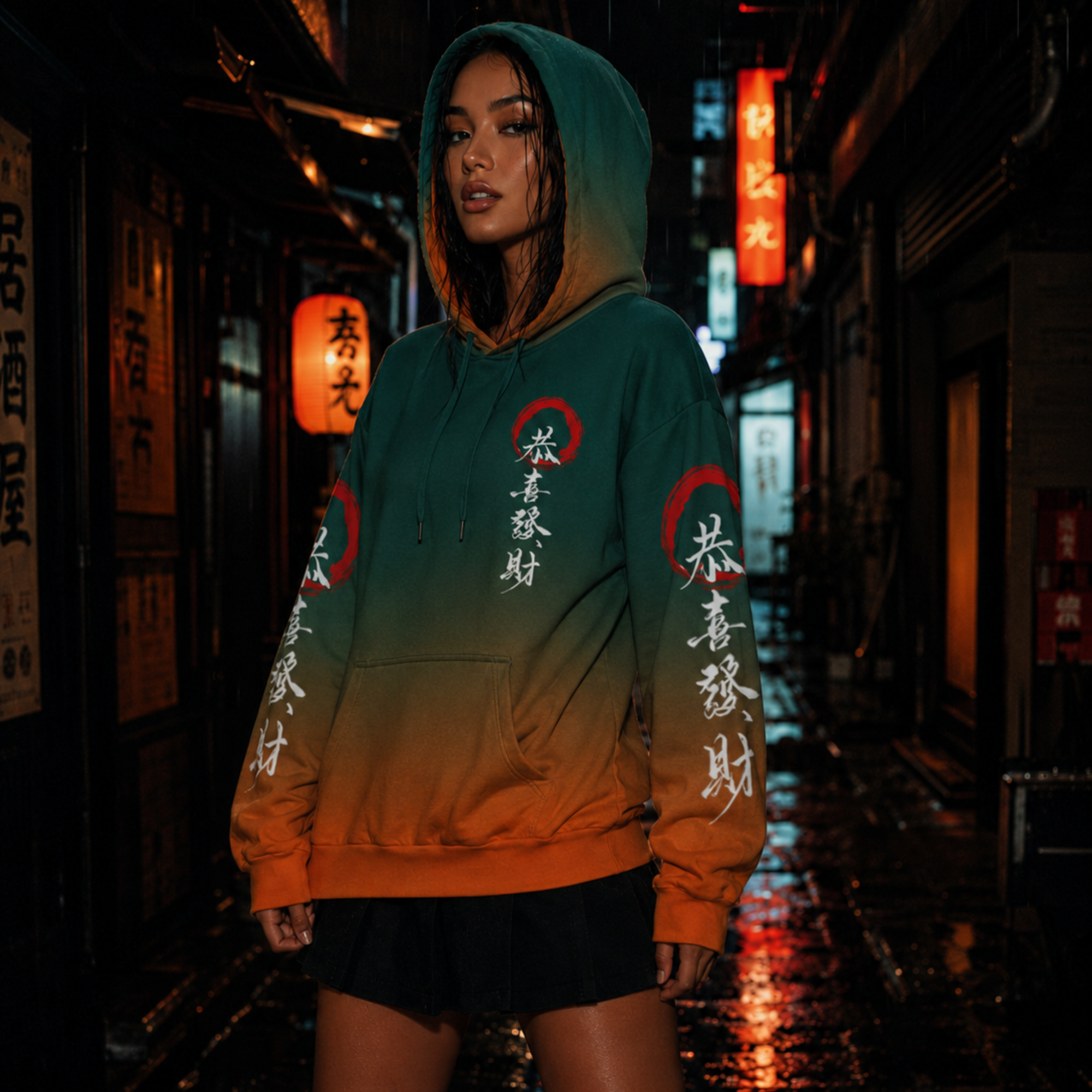 Kanji Hoodie in Verdant Ember