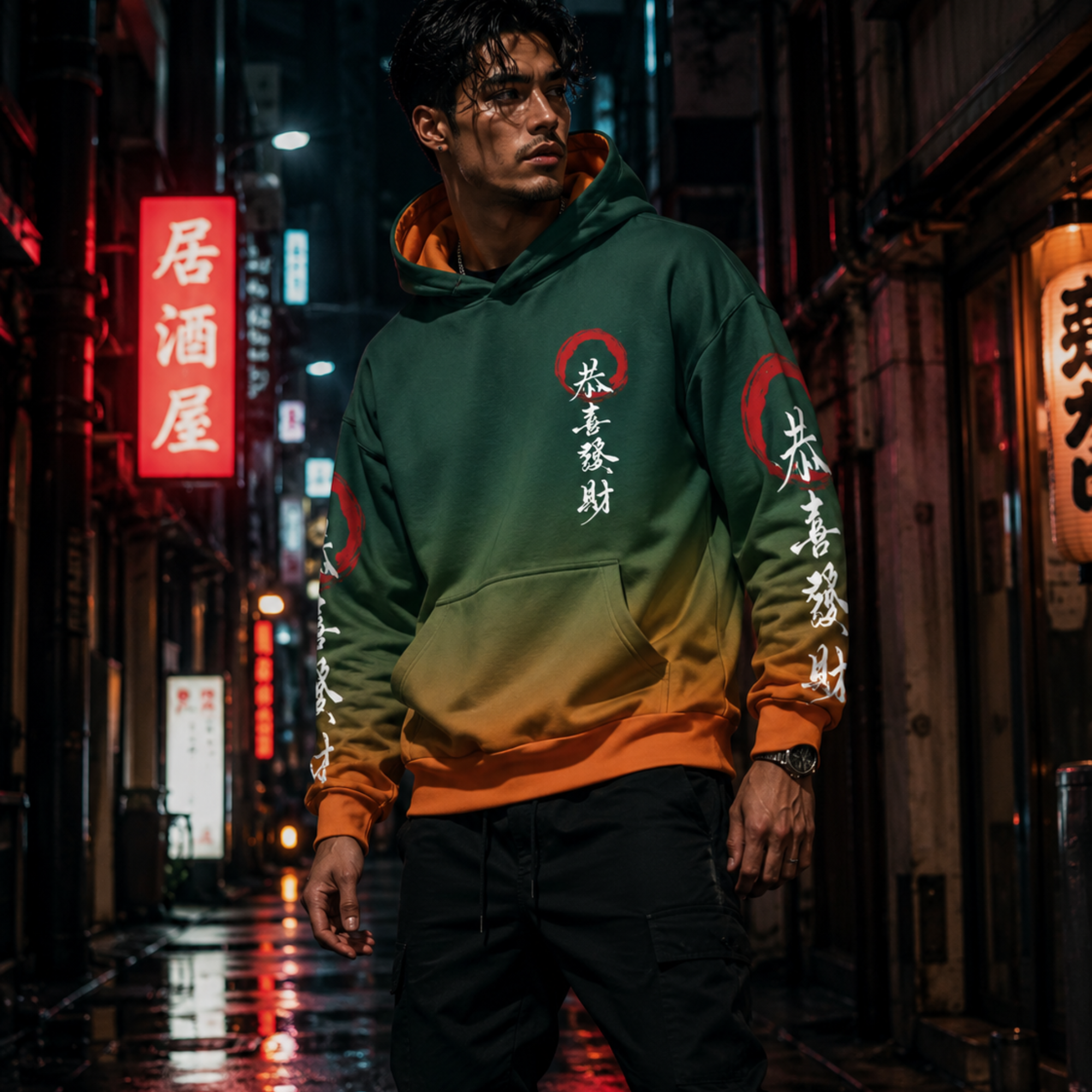 Kanji Hoodie in Verdant Ember