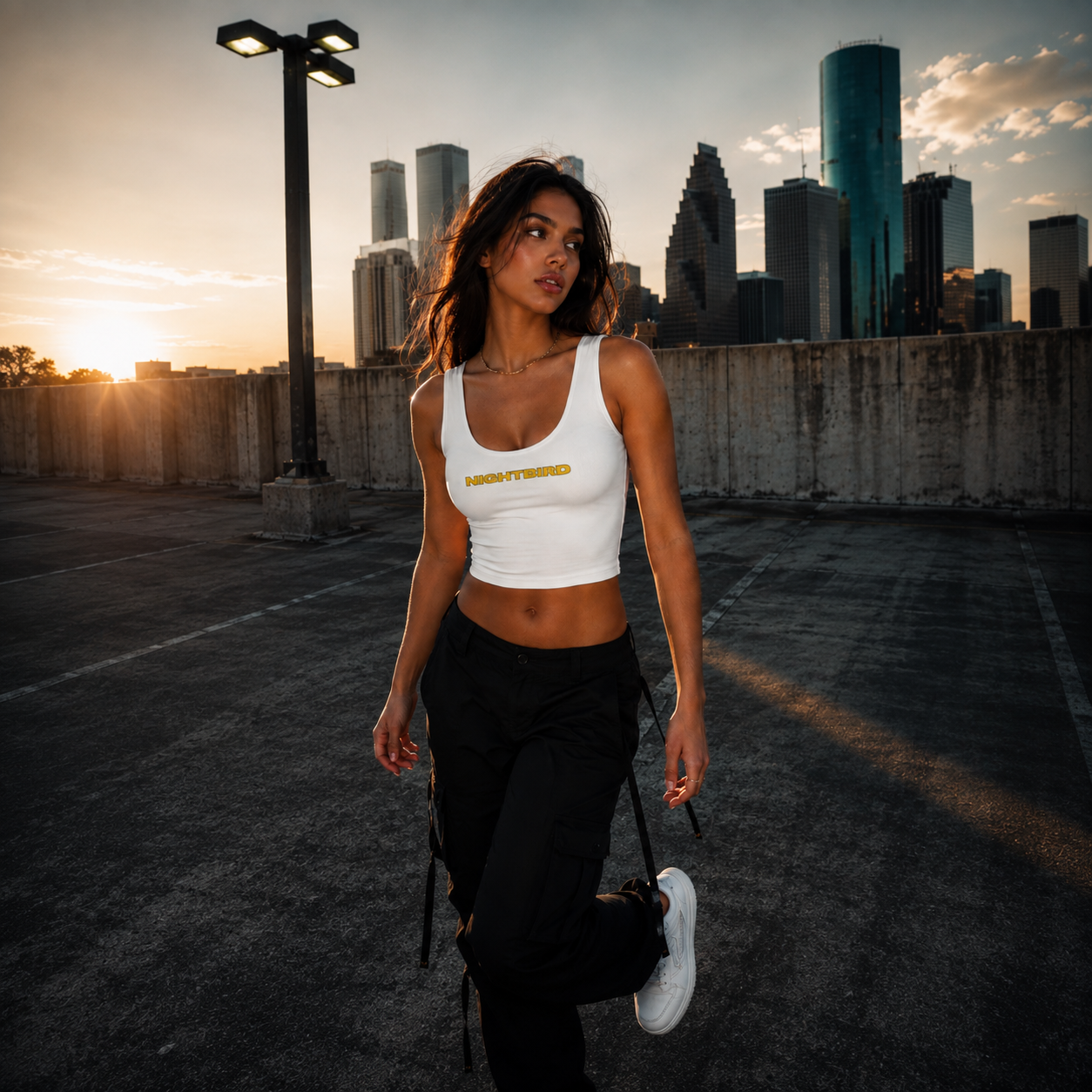 Nightbird Letter Cropped Tank