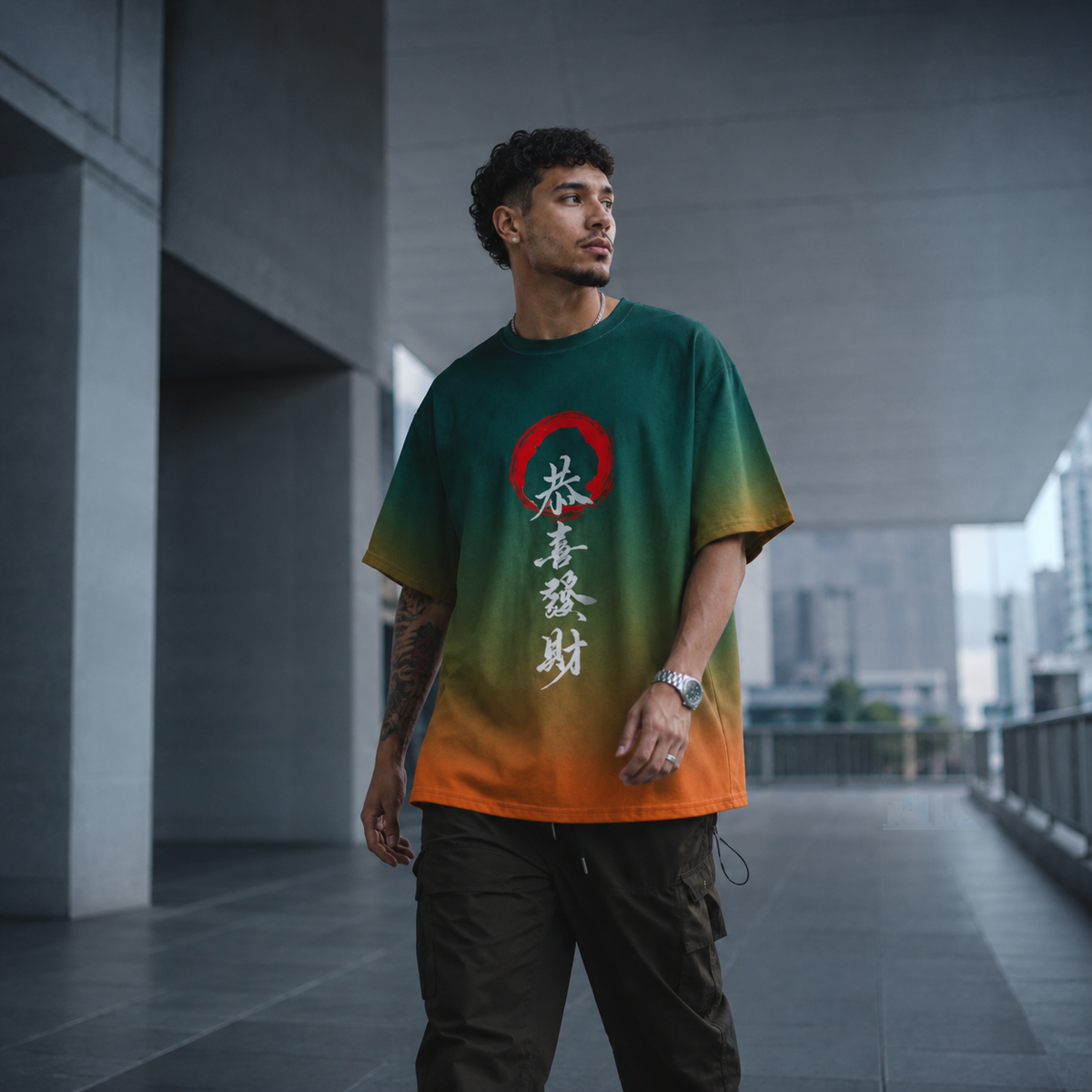 Oversized Tee in Verdant Ember