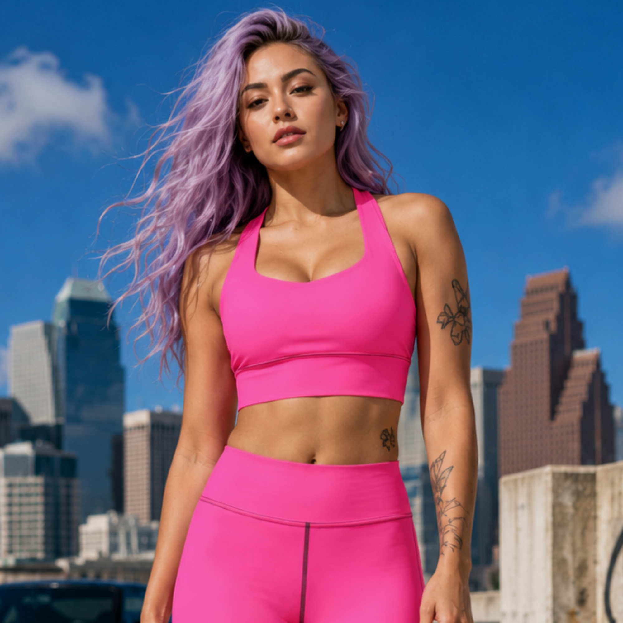 Bra Top in Voltage Pink