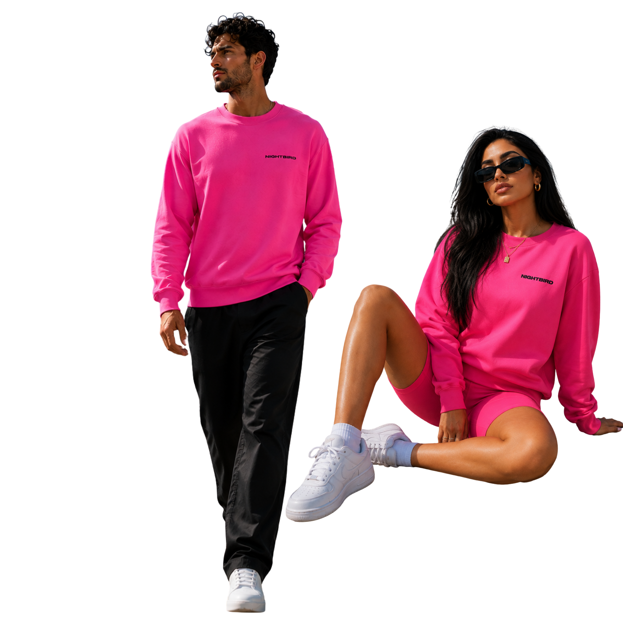 Crewneck in Voltage Pink