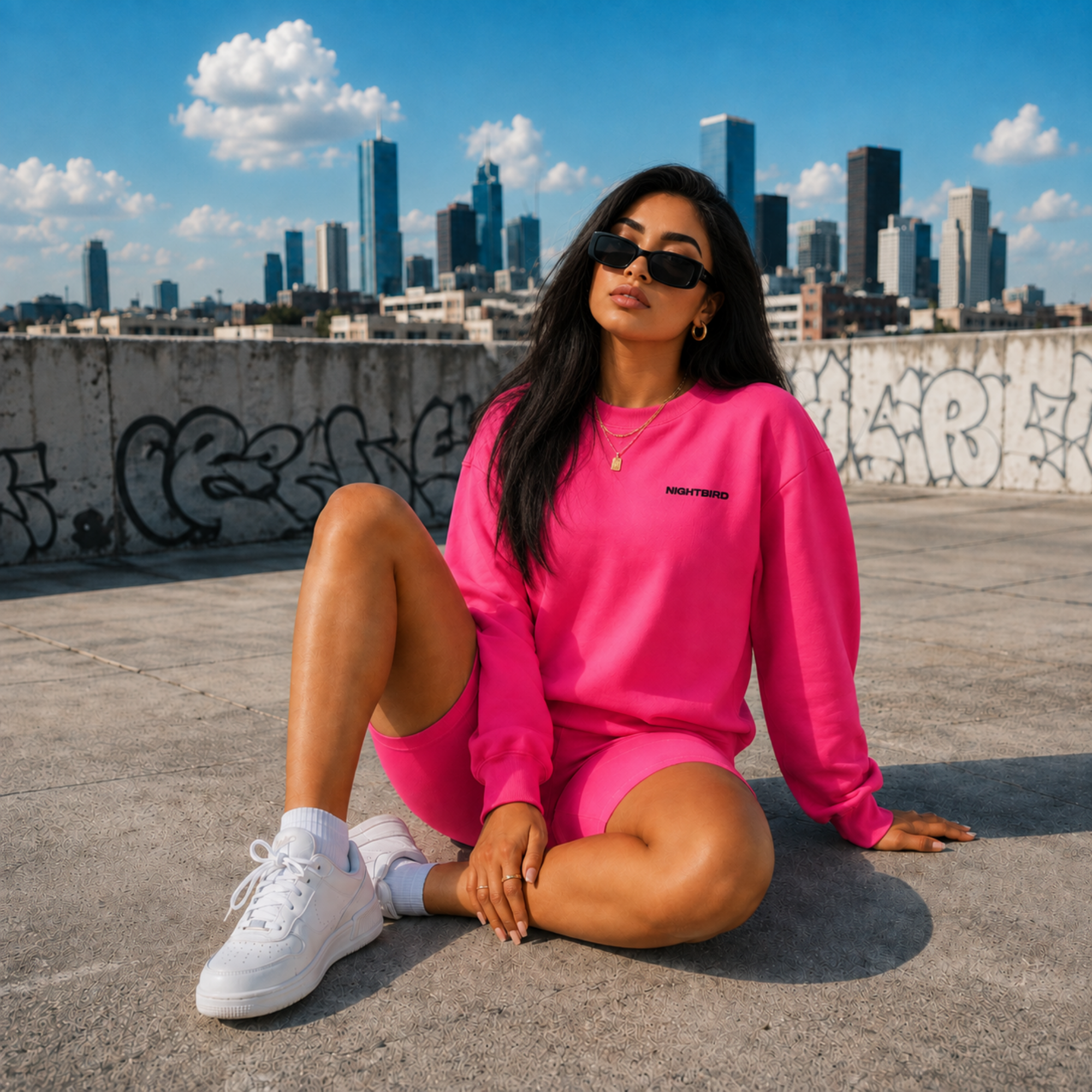 Crewneck in Voltage Pink