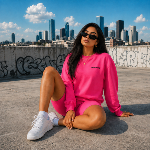 Crewneck in Voltage Pink