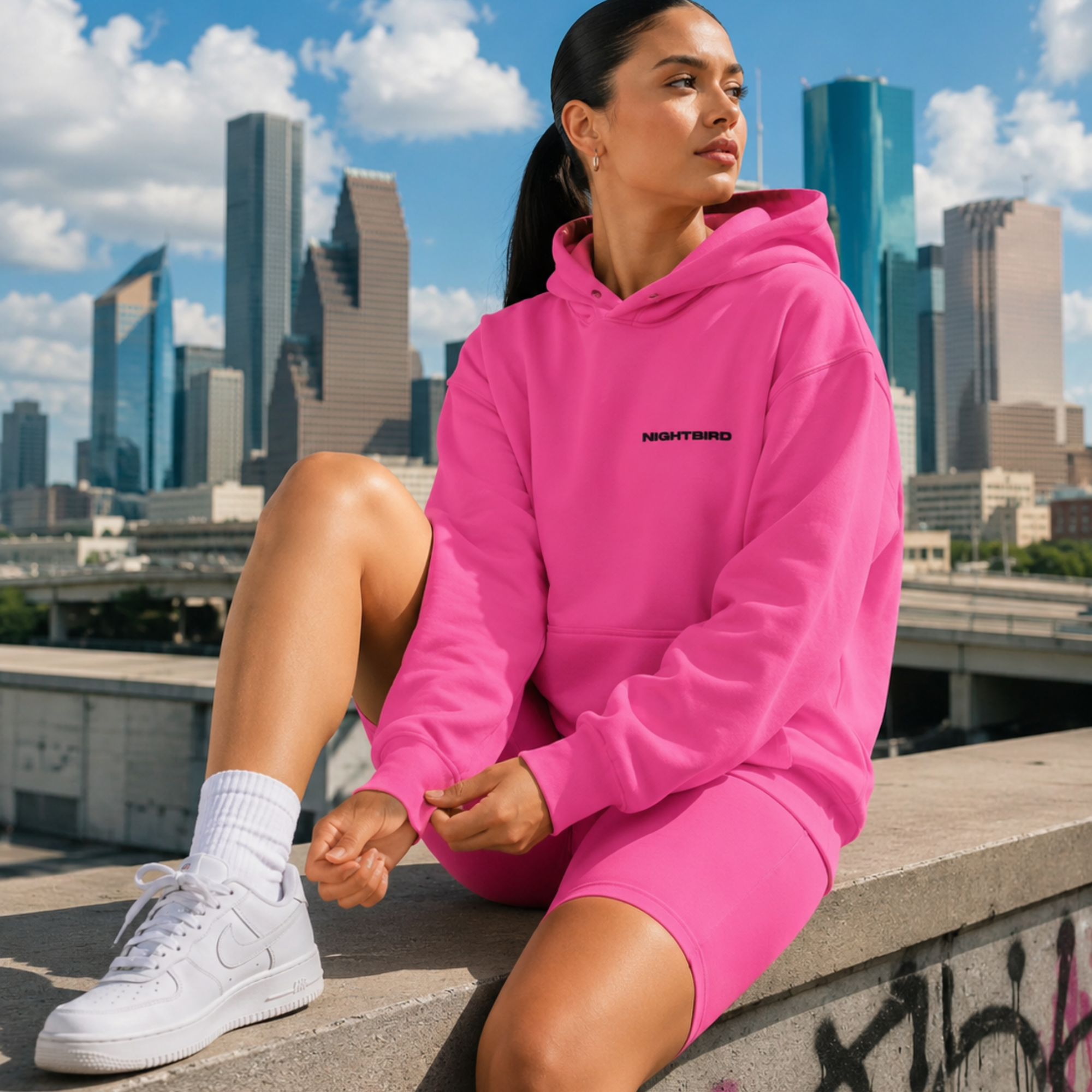 Hoodie in Voltage Pink