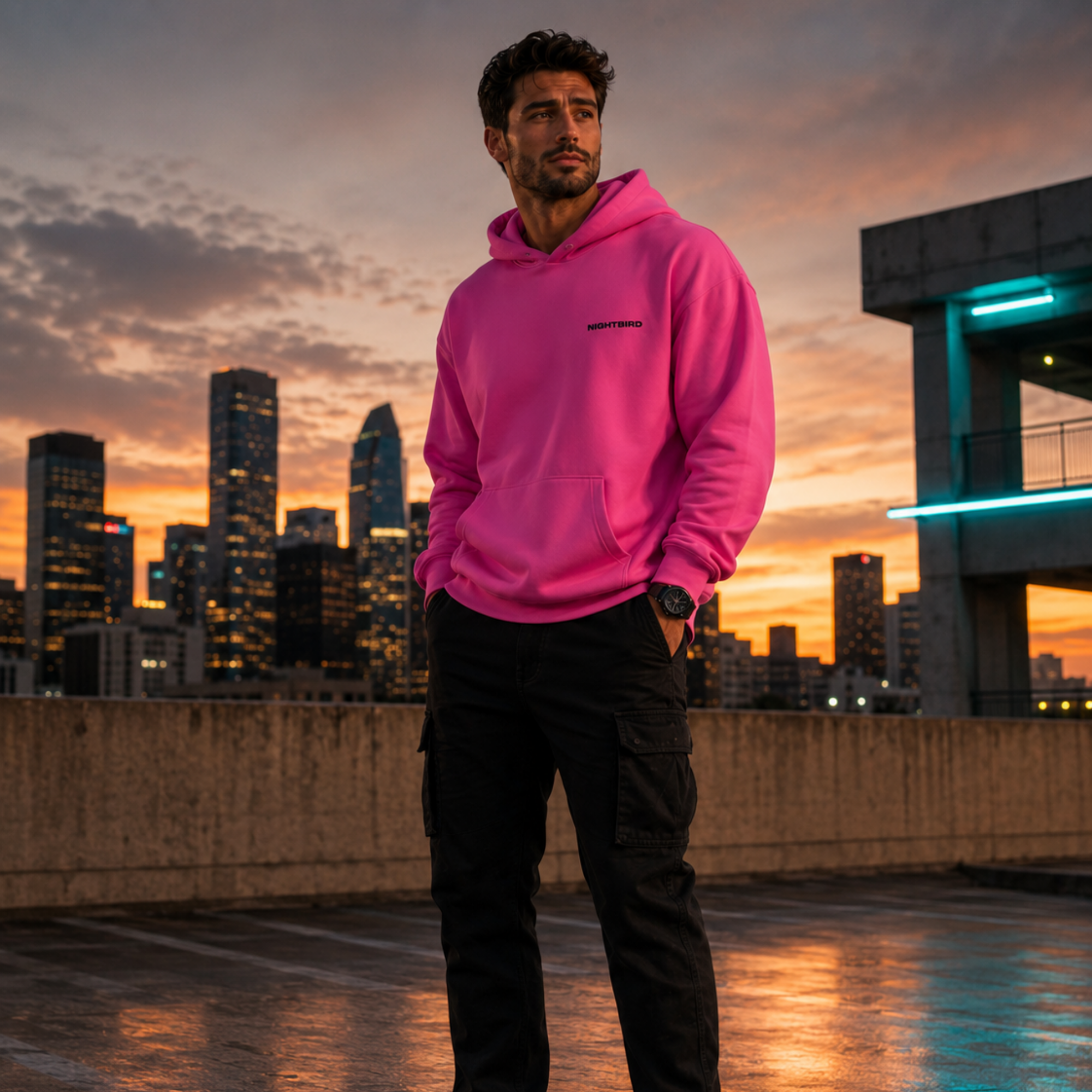 Hoodie in Voltage Pink
