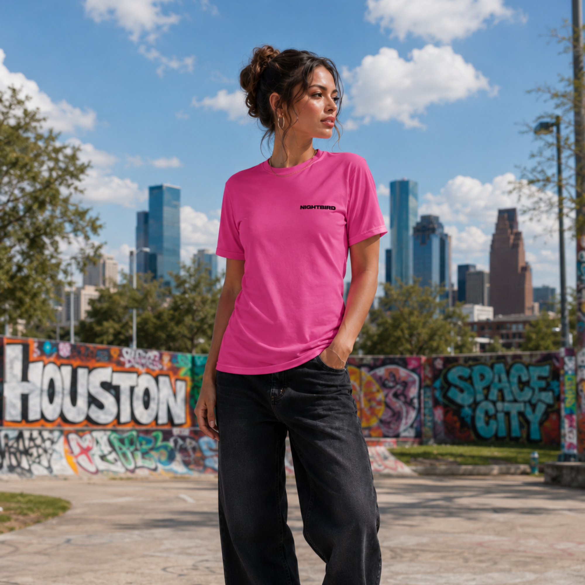 Nightbird Tee in Voltage Pink