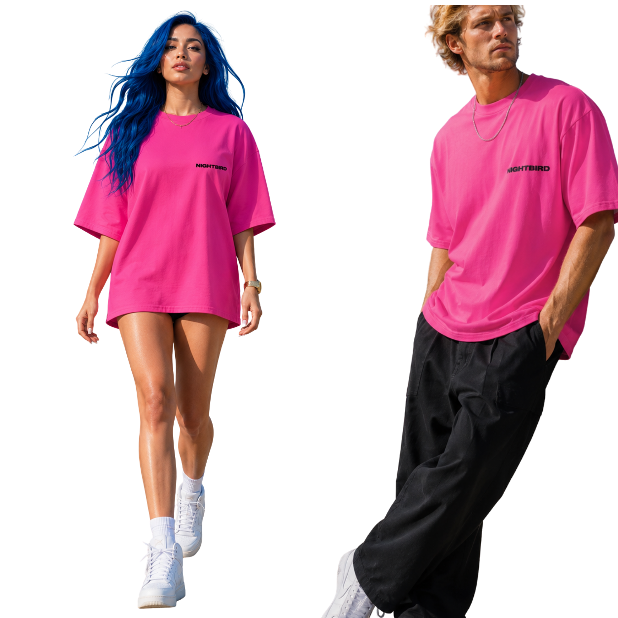 Oversized Tee in Voltage Pink