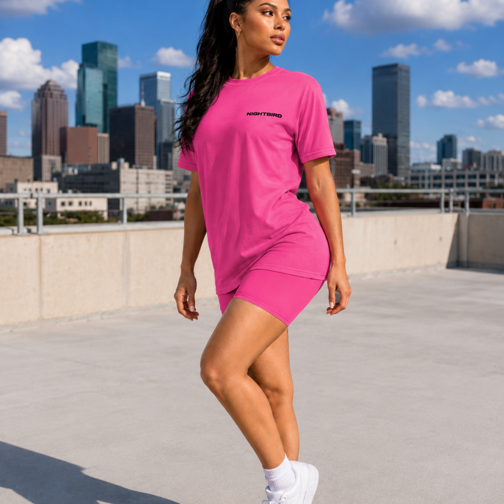 Oversized Tee in Voltage Pink