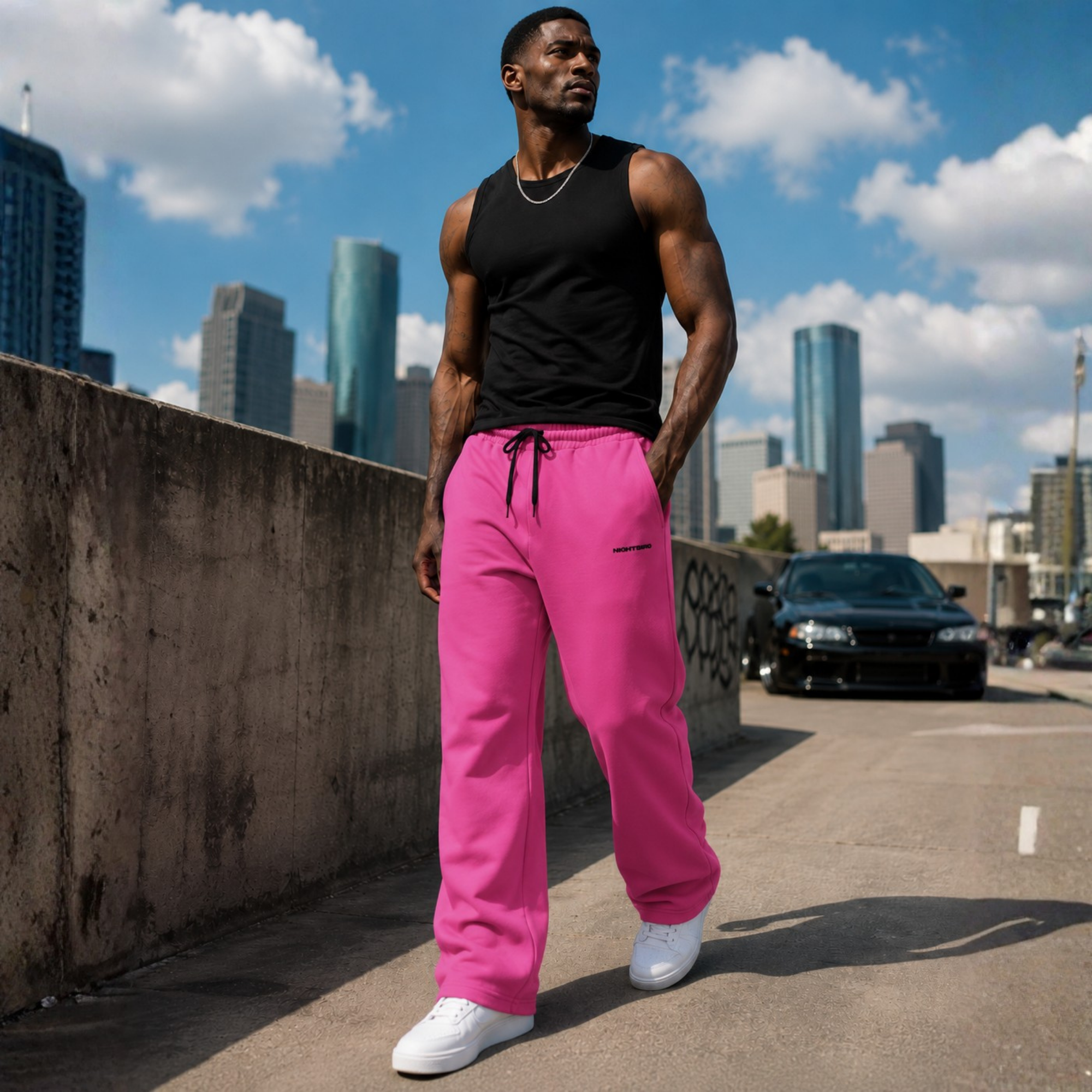 Joggers in Voltage Pink