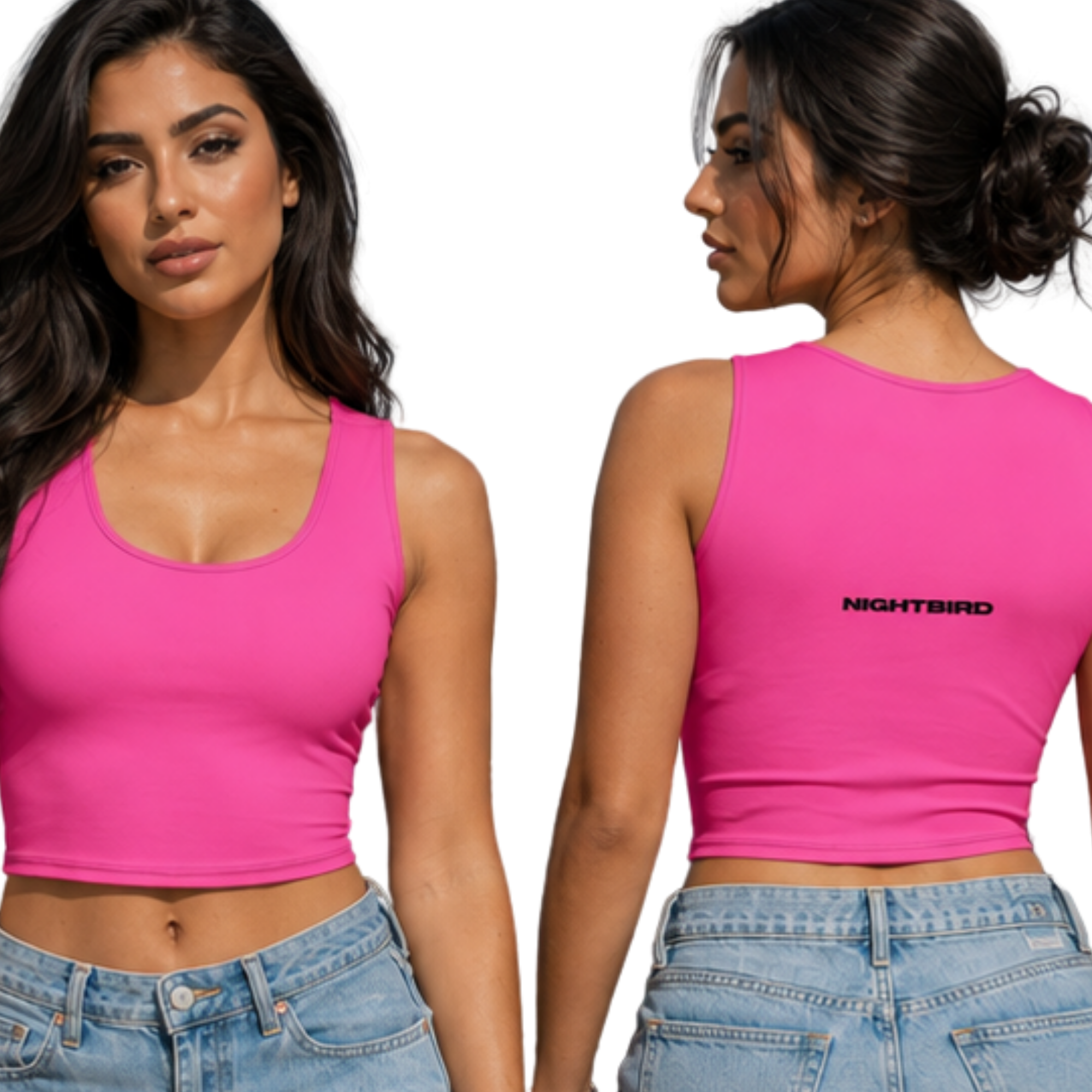 Cropped Tank in Voltage Pink