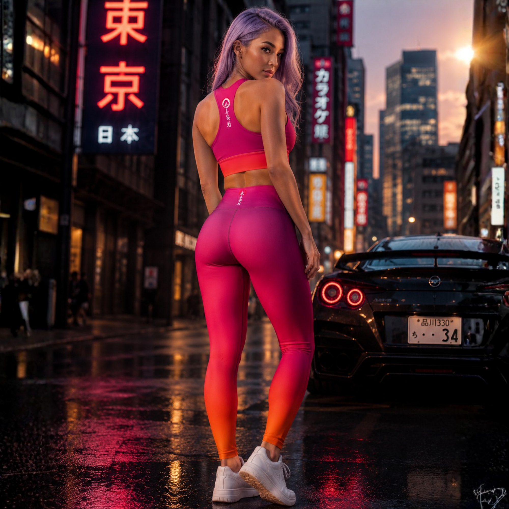 Yoga Leggings in Tokyo Afterglow